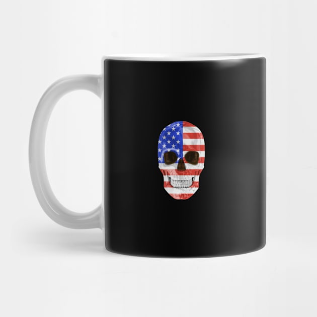 USA Flag Skull - Gift for American With Roots From USA by Country Flags